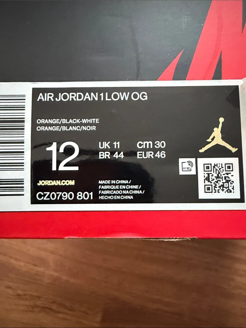 Brand New: Nike Air Jordan 1 Low OG Sneakers - White & Orange - Men's